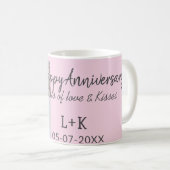 Modern boho happy anniversary naam toevoegen datum koffiemok (Voorkant rechts)