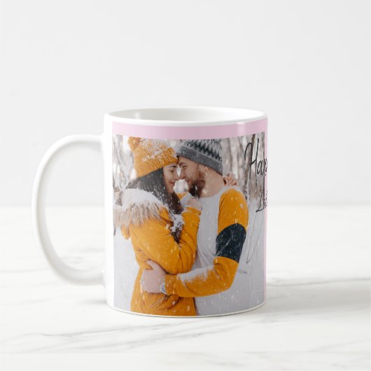 Modern boho happy anniversary naam toevoegen datum koffiemok (Links)