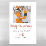 Modern boho happy anniversary naam toevoegen datum magnetisch uitwisbaar vel<br><div class="desc">Ontwerp voor koppels</div>