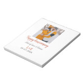 Modern boho happy anniversary naam toevoegen datum notitieblok (Linkerzijde)