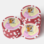Modern boho happy anniversary naam toevoegen datum poker chips (Opstapeling)