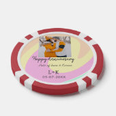 Modern boho happy anniversary naam toevoegen datum poker chips (Enkel)