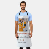 Modern boho happy anniversary naam toevoegen datum schort (Gedragen)