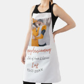 Modern boho happy anniversary naam toevoegen datum schort (Insitu)