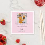 Modern boho happy anniversary naam toevoegen datum servet (Insitu)