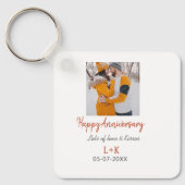 Modern boho happy anniversary naam toevoegen datum sleutelhanger (Voorkant)