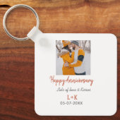 Modern boho happy anniversary naam toevoegen datum sleutelhanger (Voorkant)