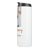 Modern boho happy anniversary naam toevoegen datum thermosbeker (Geroteerd rechts)