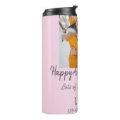 Modern boho happy anniversary naam toevoegen datum thermosbeker (Gedraaid links)