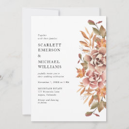 Modern Boho Herfst Floral Wedding Kaart
