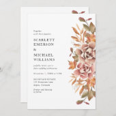 Modern Boho Herfst Floral Wedding Kaart (Voorkant / Achterkant)