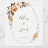 Modern Boho Herfst Floral Wedding Wine Labels Wijn Etiket (Enkel label)