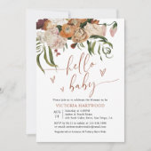 Modern Boho Herfst Florals Baby shower Kaart (Voorkant)