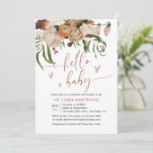 Modern Boho Herfst Florals Baby shower Kaart (Staand voorkant)