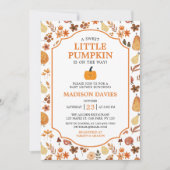 Modern Boho Herfst/Herfst Pompoen Baby shower Invi Kaart (Voorkant)