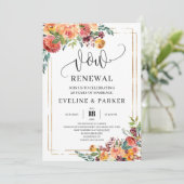 Modern Boho Herfst Marigold vow-uitnodiging tot ve Kaart (Staand voorkant)