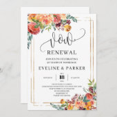 Modern Boho Herfst Marigold vow-uitnodiging tot ve Kaart (Voorkant / Achterkant)