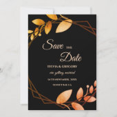 Modern Boho Herfst romance Dark thema Save The Date (Voorkant)
