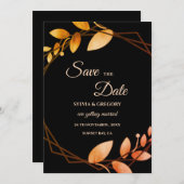 Modern Boho Herfst romance Dark thema Save The Date (Voorkant / Achterkant)