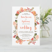 Modern Boho herfst terracotta bloemenschrift bruil Kaart (Staand voorkant)