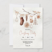 Modern Boho Holiday Kerstparty Branch Kaart (Voorkant)