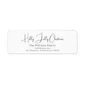 Modern Boho Holly Jolly Kerstmis retour adres Etiket (Voorkant)