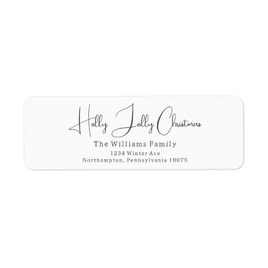 Modern Boho Holly Jolly Kerstmis retour adres Etiket (Voorkant)