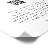 Modern Boho Honeymoon Fund QR Wishing Well Sign Poster (Hoek)