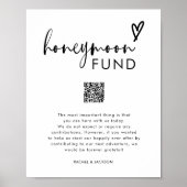 Modern Boho Honeymoon Fund QR Wishing Well Sign Poster (Voorkant)