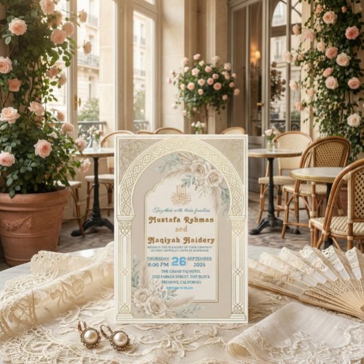 Modern Boho Islamic Nikkah Ceremony Kaart