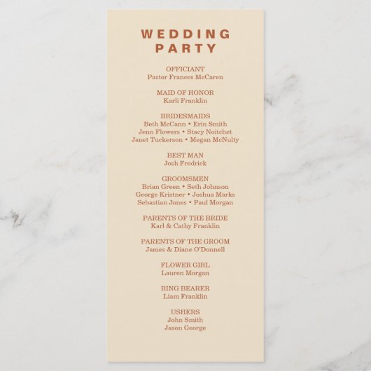 Modern Boho Jewel Earth Tone Program Flyer Programmakaart (Achterkant)