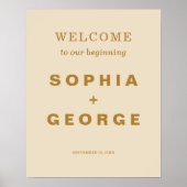 Modern Boho Jewel Earth Tone Weddenschap Welkomstt Poster (Voorkant)