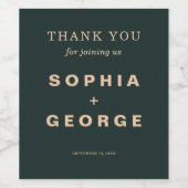 Modern Boho Jewel Earth Tone Weddenschap Wine Favo Wijn Etiket (Enkel label)