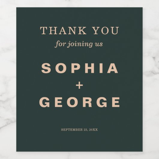 Modern Boho Jewel Earth Tone Weddenschap Wine Favo Wijn Etiket (Enkel label)