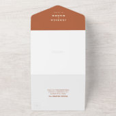 Modern Boho Jewel Earth Tone Wedding Invite RSVP All In One Uitnodiging (Buitenkant)