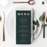 Modern Boho Jewel Earth Tone Wedding Menu<br><div class="desc">Dit prachtige ontwerp bevat spijkerbroeken en aardtonen,  samen met eenvoudige moderne lettertypen. Bekijk het hele collectie voor meer overeenkomende objecten!</div>