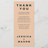 Modern Boho Jewel Earth Tone Wedding Menu (Achterkant)