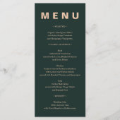 Modern Boho Jewel Earth Tone Wedding Menu (Voorkant)