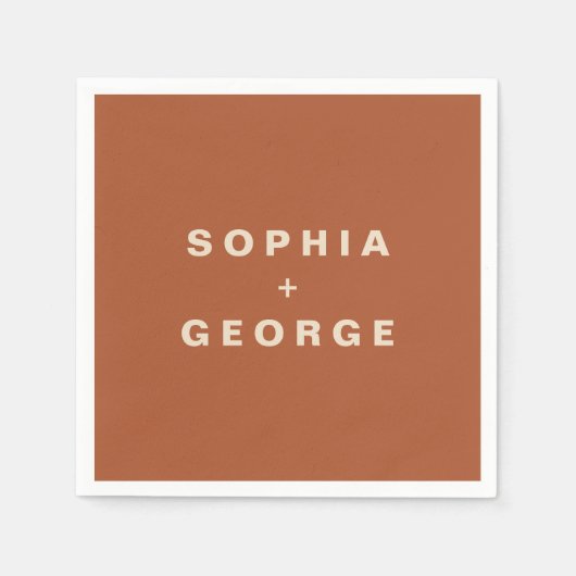 Modern Boho Jewel Earth Tone Wedding Servet (Voorkant)