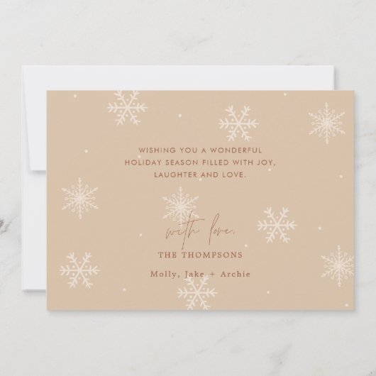 Modern Boho-kerstkaart | Terracotta Holiday Kaart (Achterkant)