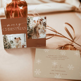 Modern Boho-kerstkaart | Terracotta Holiday Kaart