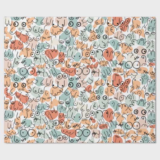 Modern boho Kerstmis Cadeaupapier (Vlak)