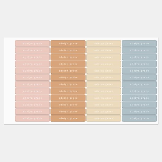 Modern Boho Kinder Name Labels (Vel)