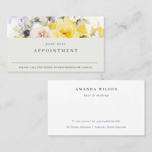 Modern Boho Kleurrijk Roos Bloemen Afspraak Visitekaartje (Voorkant / Achterkant)