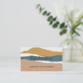 Modern boho landschap met QR-code Visitekaartje (Staand voorkant)