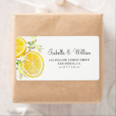 Modern Boho Lemon Branch Summer Wedding Address Etiket (Insitu)