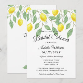 Modern Boho Lemon Summer Bridal Shower Kaart
