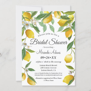 Modern Boho Lemon Summer Bridal Shower Kaart