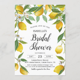 Modern Boho Lemon Summer Bridal Shower Kaart