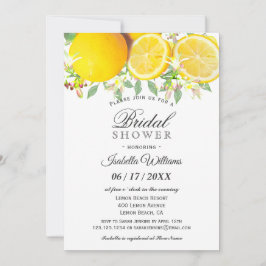 Modern Boho Lemon Summer Bridal Shower Kaart